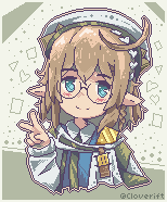 Croque Diamondheart from Arknights posing a peace sign