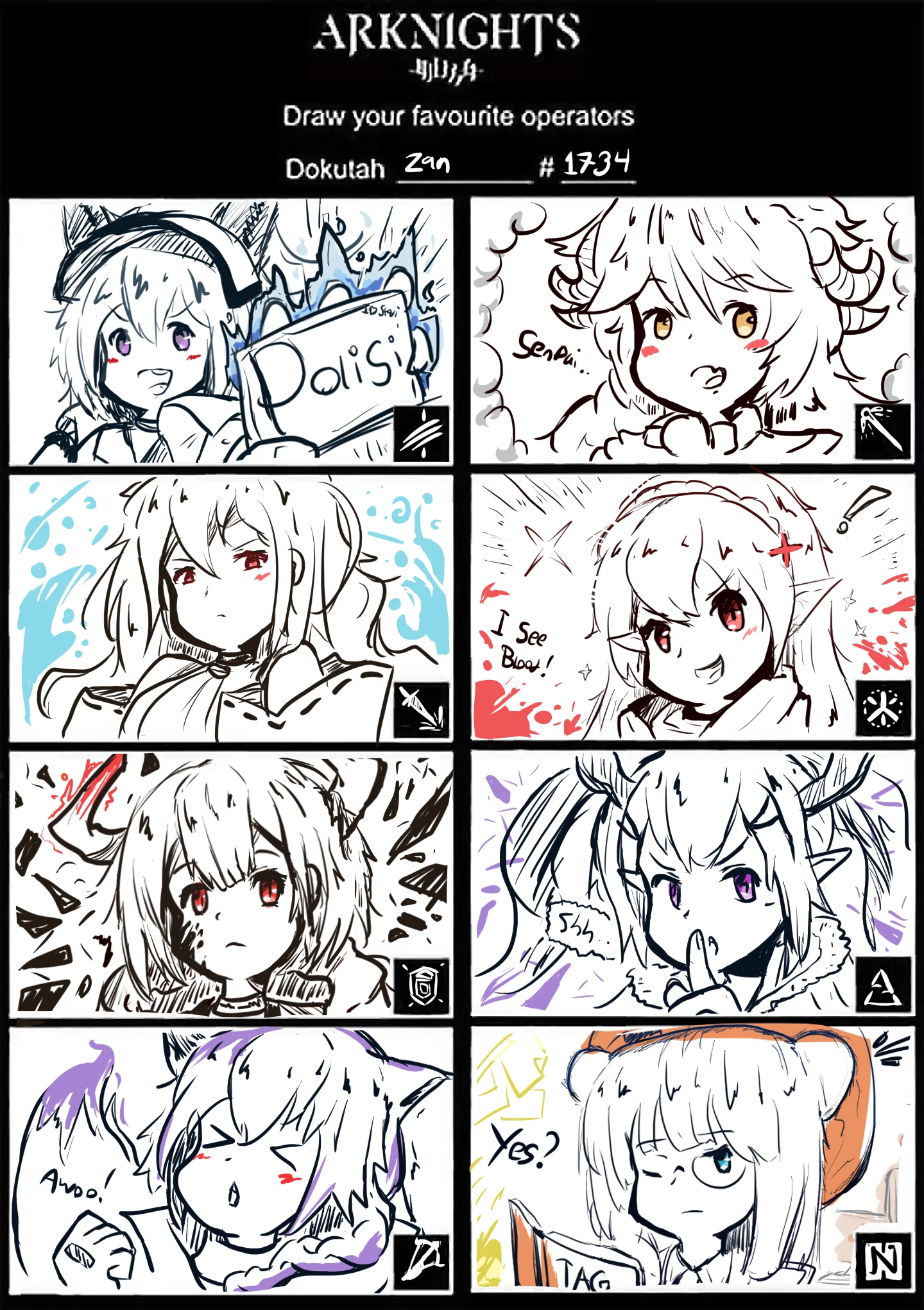 Arknights assortment of favorite operator on each class from year 1 of the game lifespan