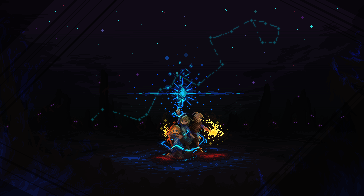 3 characters in the middle of dark place fighting off creature of the night