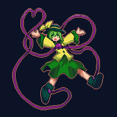 Koishi stills with festive hands out pose