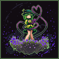 Koishi stills on a flowery cut of land