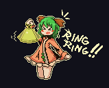 Kyouko happily rings a bell