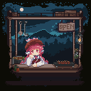 Mystia and Kyouko hanging together animation