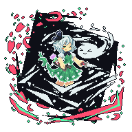 Youmu portrait of her slashing with her katana